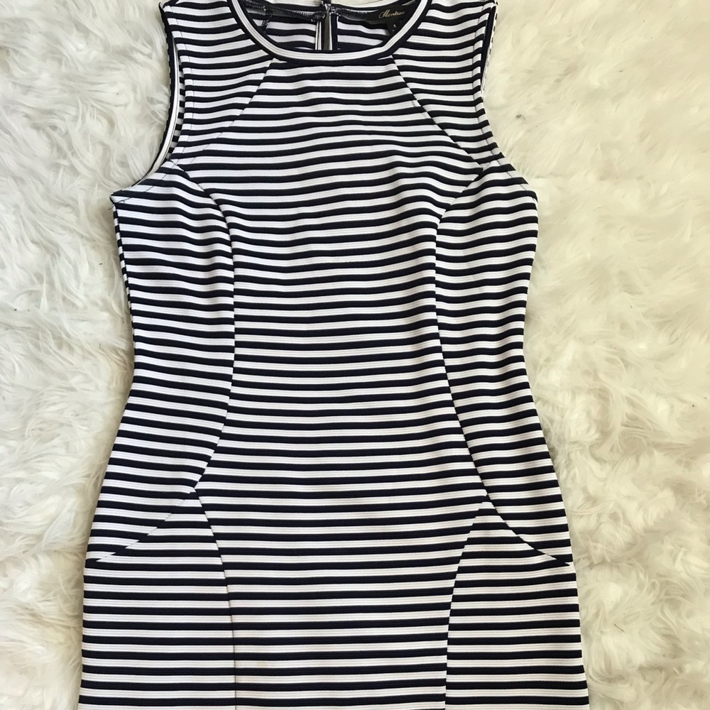 Navy & White Striped Dress